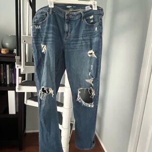 Old Navy Blue Boyfriend Jeans with Relaxed Fit